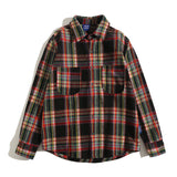 Man Fall Winter Outfis Winter Long Sleeve Shirt Men and Women Checked Shirt Coat