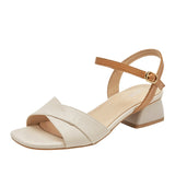 Nude Wide Fit Block Heels Chunky Heel Sandals