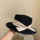 Straw Hat Sunlight Blocker for Summer Beach Flat-Top Cap