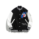 Letterman Jacket Outfit Senior Jackets Varsity Baseball Coat Loose Personality Jacket Leather Sleeve Coat