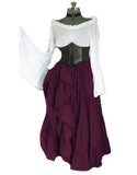 Vintage Empire Waist Dress Women's Long-Sleeved Dress