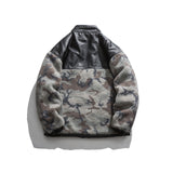 Man Fall Winter Outfis Winter Clothes Hip Hop Color Matching Camouflage Stand-up Collar Cotton-Padded Coat Casual Couple Cotton-Padded Clothes Coat