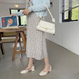 Nude Pumps Block Heel Leather Shoes