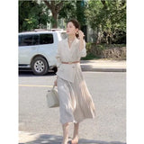 Work Dresses for Teachers Dress Stitching Autumn Fashion Suit Long Skirt