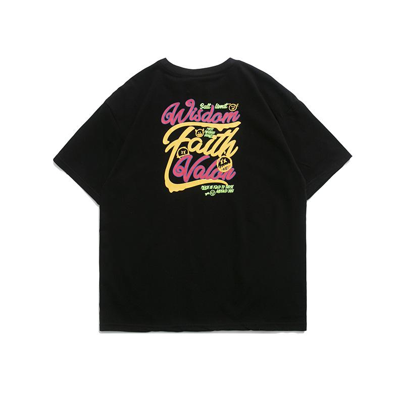 Men T Shirt Summer Casual Tops Men's Clothes Summer Wear Vintage Men's round Neck Short Sleeve Casual Loose Letter Printed T-shirt