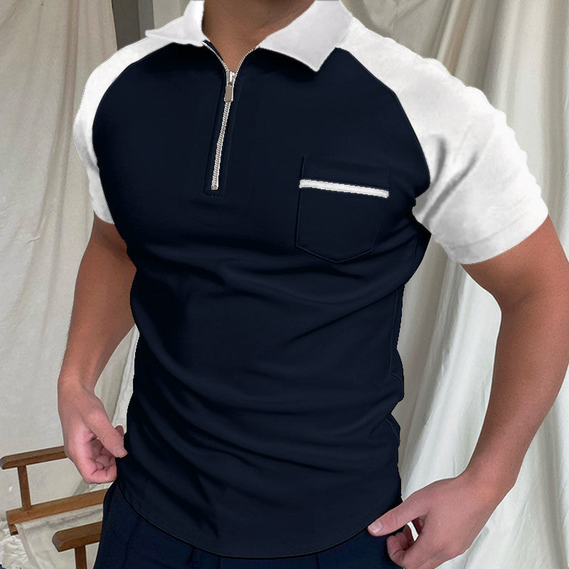 Polo Shirts Summer Polo Shirt Color Matching Men's Sports
