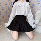 Gothic Lolita Harajuku Style Clothing Doll Collar Lace Solid Color Lolita Inner Shirt