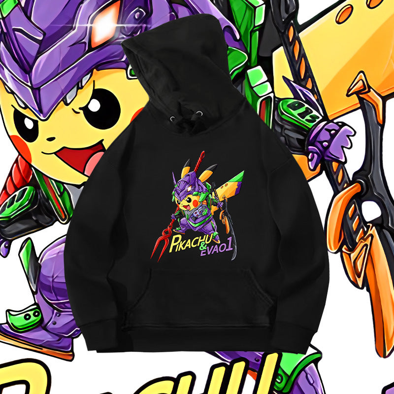 Men and Women Pokemon Pikachu Hoodie Pikachu Eva Hooded Sweater