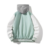 Varsity Jacket Stand Collar Hooded Baseball Uniform Coat