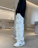Men Cargo Pants Loose Straight Cargo Pants Men's and Women's Pants