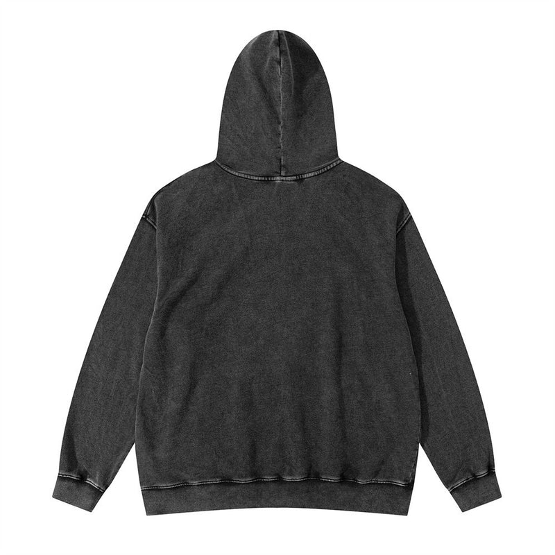 Skull Hoodie Skull Print Washed Distressed Hooded Sweater Men's Dark Fashion Brand Loose-Fitting Hoodie Trendy Pullover