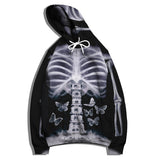 Skeleton Hoodie 3D Printing Hoodie Transparent Hand Bone