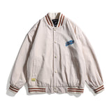 Letterman Jacket Outfit Senior Jackets Varsity Baseball Coat Spring Street Cartoon Printed Baseball Jacket Casual Coat