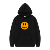 Smiley Face Hoodie Smiley Cartoon Printed Hoodie Men's Coat