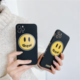 justin b drew phone case Fashion Brand Smiley Face Apple 11 Phone Case 12Promax XS/XR Protective Case 8P Men and Women