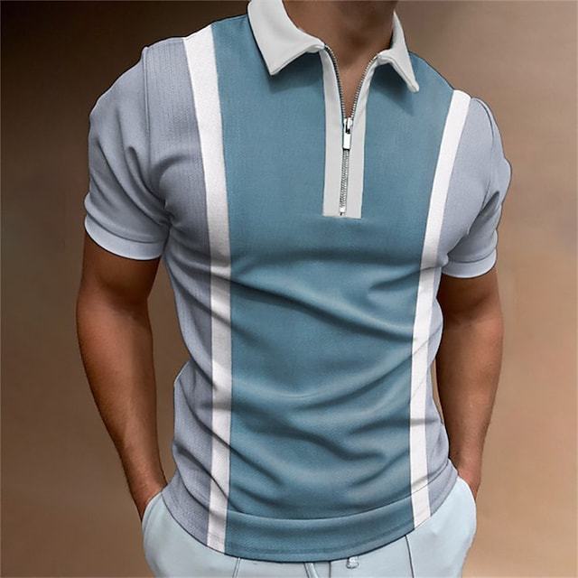 Polo Shirts Summer Men's Short-Sleeved Color Matching Polo Shirt