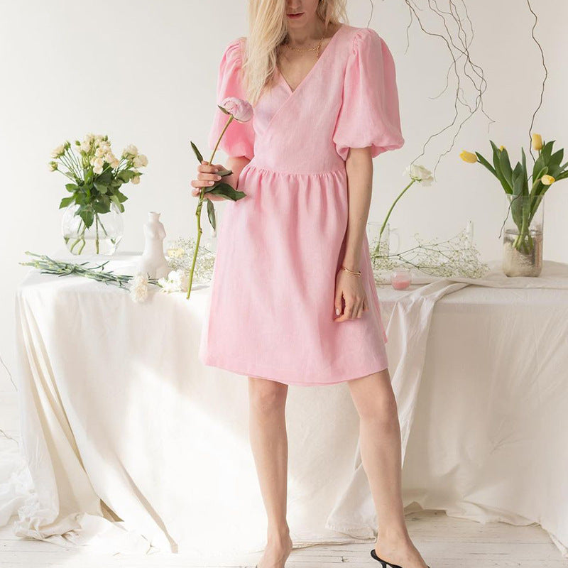 Women Bohemian Dress Women's Summer Cotton and Linen Dress