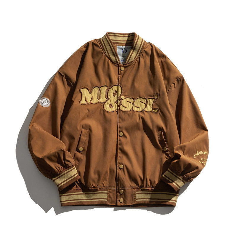 Letterman Jacket Outfit Senior Jackets Varsity Baseball Coat Fall Loose Casual Jacket