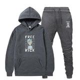 Rick and Morty Tracksuit Pullover Hoodie Sweatshirts Men's Hooded Floral Print Long Sleeve Pullover
