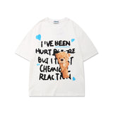 Men's T-shirt Bear Short Sleeve Men's Summer Style Loose Fashion Brand Simple Cotton Half-Length Sleeves T-shirt