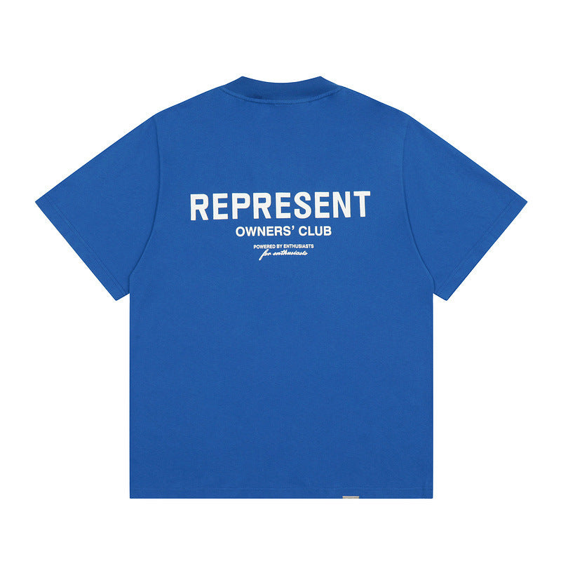 Present T Shirt Niche Retro Small Neckline Letter Print