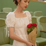 Women Cotton Core Dress White Dress Slim White Dress Skirt