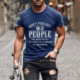 Tactics Style T Shirt for Men Men's Summer Vintage Letter Print Short Sleeve round Neck Loose-Fitting T-shirt Top