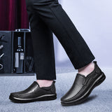 Loafers for Men First Layer Cowhide Men's Leather Shoes Soft Bottom Soft Surface Slip-on