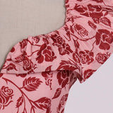 Homecoming Dresses Spring Fashion High Waist V-neck Flying Sleeves Ruffled Dress