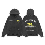 Present Hoodie Power by Present 22ss European and American High Street Washed and Worn Vintage Hoodie Hooded Sweater for Men and Women