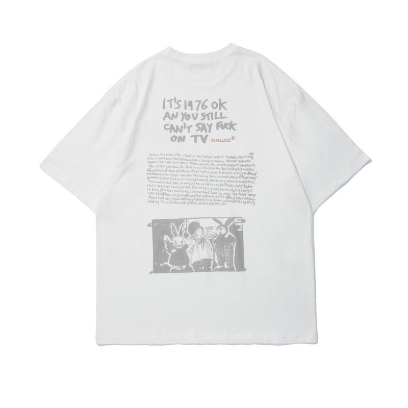 Men T Shirt Summer Casual Tops Cartoon Printed Short Sleeve T-shirt Men's round Neck Half Sleeve Harajuku Style Street Trendy Half Sleeve