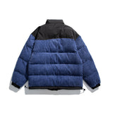 Man Fall Winter Outfis Winter Retro Style Color Stitching Stand-Collar Coat Men's Loose BF Casual Thickening Cotton-Padded Coat