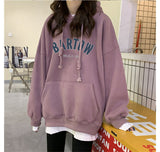 Slogan Graphic Hoodie Oversize Brushed Hoody Female