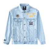 Yankees Letter Jacket Spring and Autumn Denim Jacket Men and Women Loose-Fitting Workwear Jacket