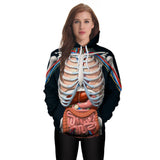 Skeleton Hoodie Print Series Men's Pullover Hooded Sweater