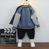 Toddler Boys Jackets Boys' Ultraman Denim Baseball Uniform Autumn