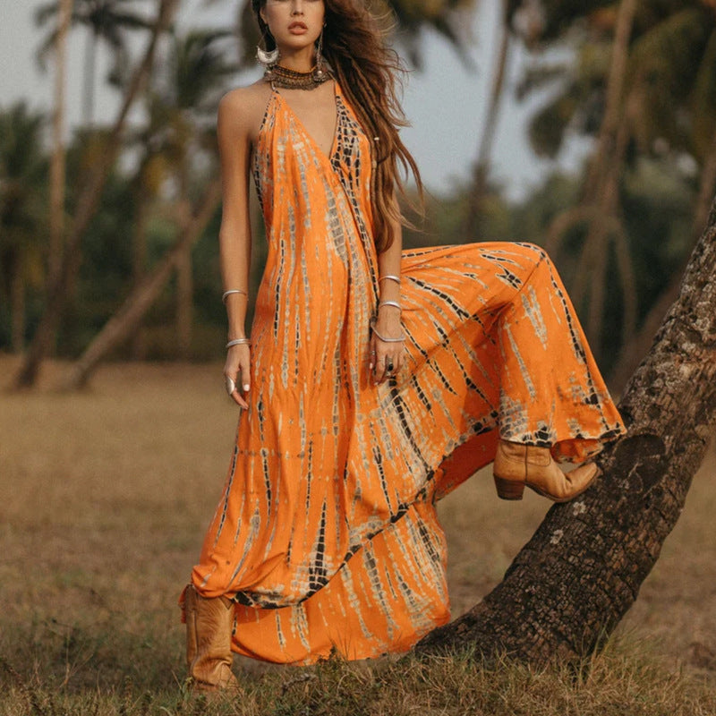 Women Bohemian Dress Women's Summer Sexy Printed Dress