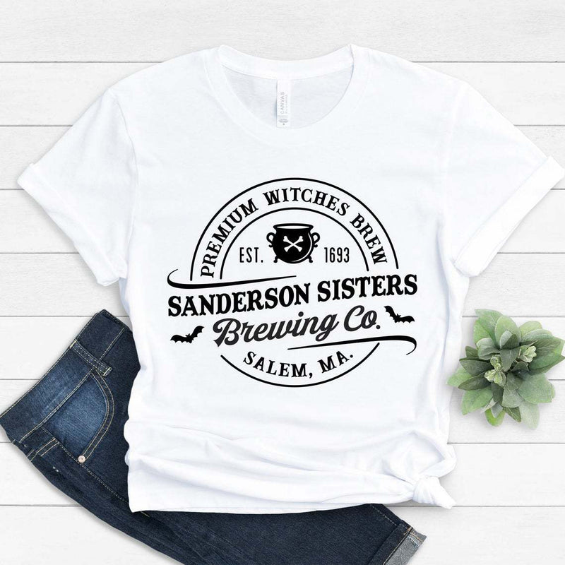 Halloween Costumes Sanderson Sister Pumpkin L Printed round Neck T-shirt for Women