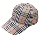 Vintage Check Baseball Cap Curved Brim