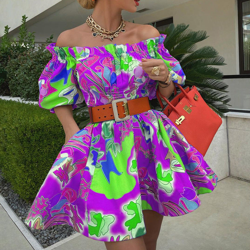 Women Bohemian Dress Women's Sexy Temperament Printed Dress