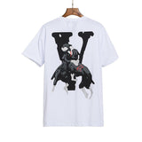 Vlone Men's plus Size Retro Sports Casual Fashionable Short Sleeve T Shirt
