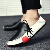Loafers for Men Loafers Men's Two-Layer Cowhide Lace-up Fashion Shoes