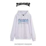 Thrasher Hoodie Flame Sweater Autumn and Winter Sports Loose Hooded