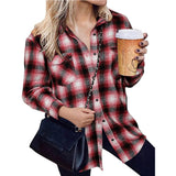 Beth Dutton Outfits Mid-Length Autumn and Winter Loose Lapels Cardigan Plaid Shirt