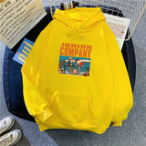 Slogan Graphic Hoodie Baggy Coat Velvet Padded Hooded Sweatshirt