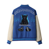 Letterman Jacket Outfit Senior Jackets Varsity Baseball Coat Cat Baseball Uniform Men's Stand Collar Jacket