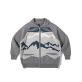 Man Fall Winter Outfis Winter Retro Casual Polo Collar Sweater Coat for Men and Women