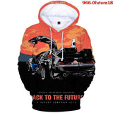 Back to the Future Costume Printed Sweater Spring and Autumn plus Velvet Full Color Hoodie Casual Top