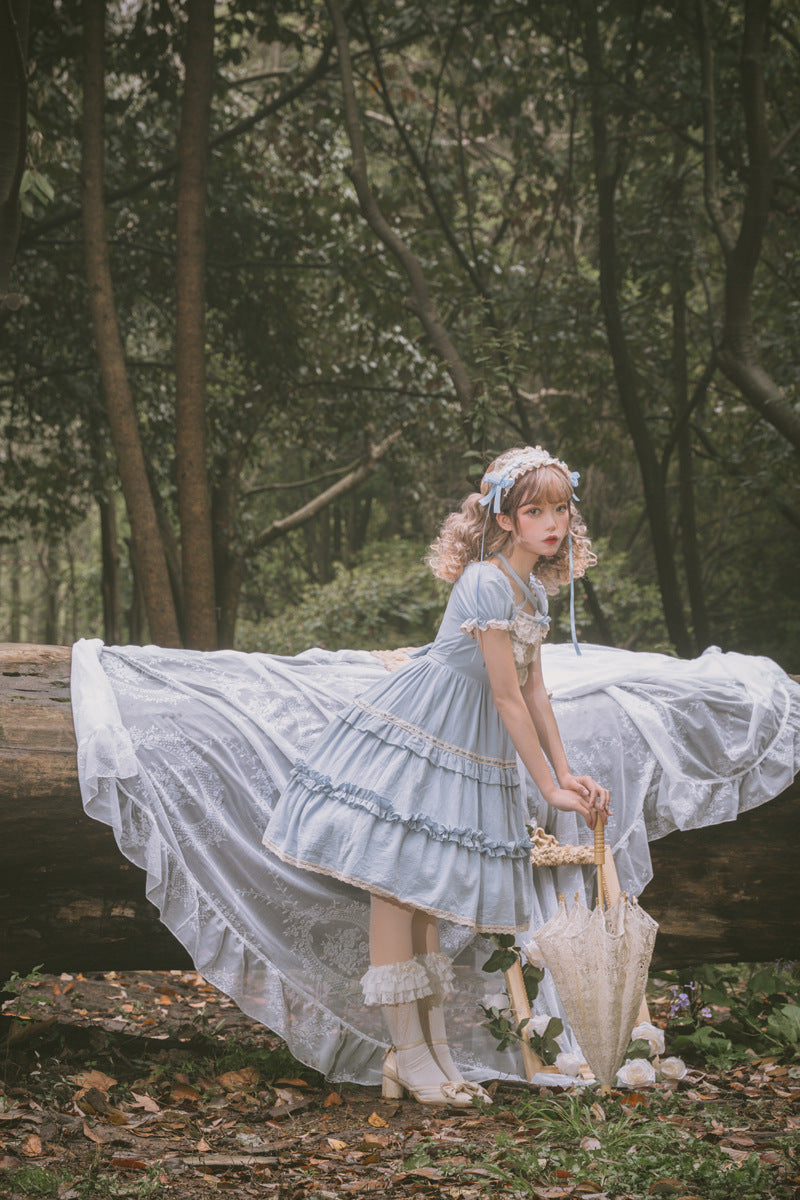 Gothic Lolita Harajuku Style Clothing Lolita Japanese Style Soft Girl Short Sleeve Op Dress