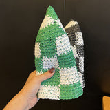 Straw Hat Chessboard Hand-Woven Straw Hat
